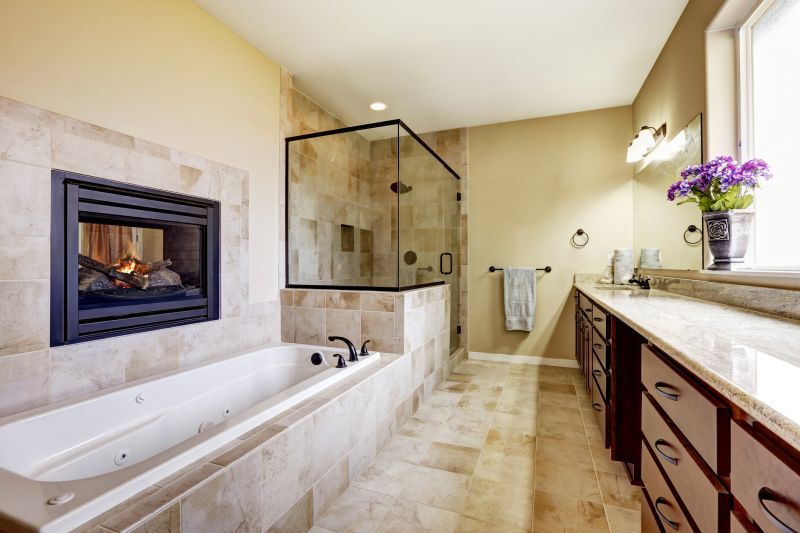 Elegant soaking tub setup